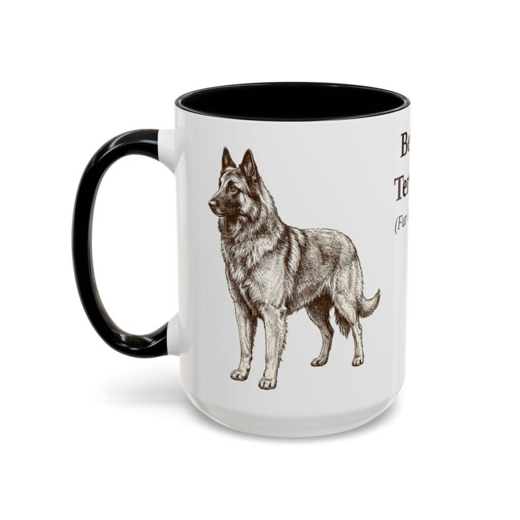 15oz Belgian Tervuren Latin Mug, Vintage Dog Coffee Mug, Dog Lover Gift