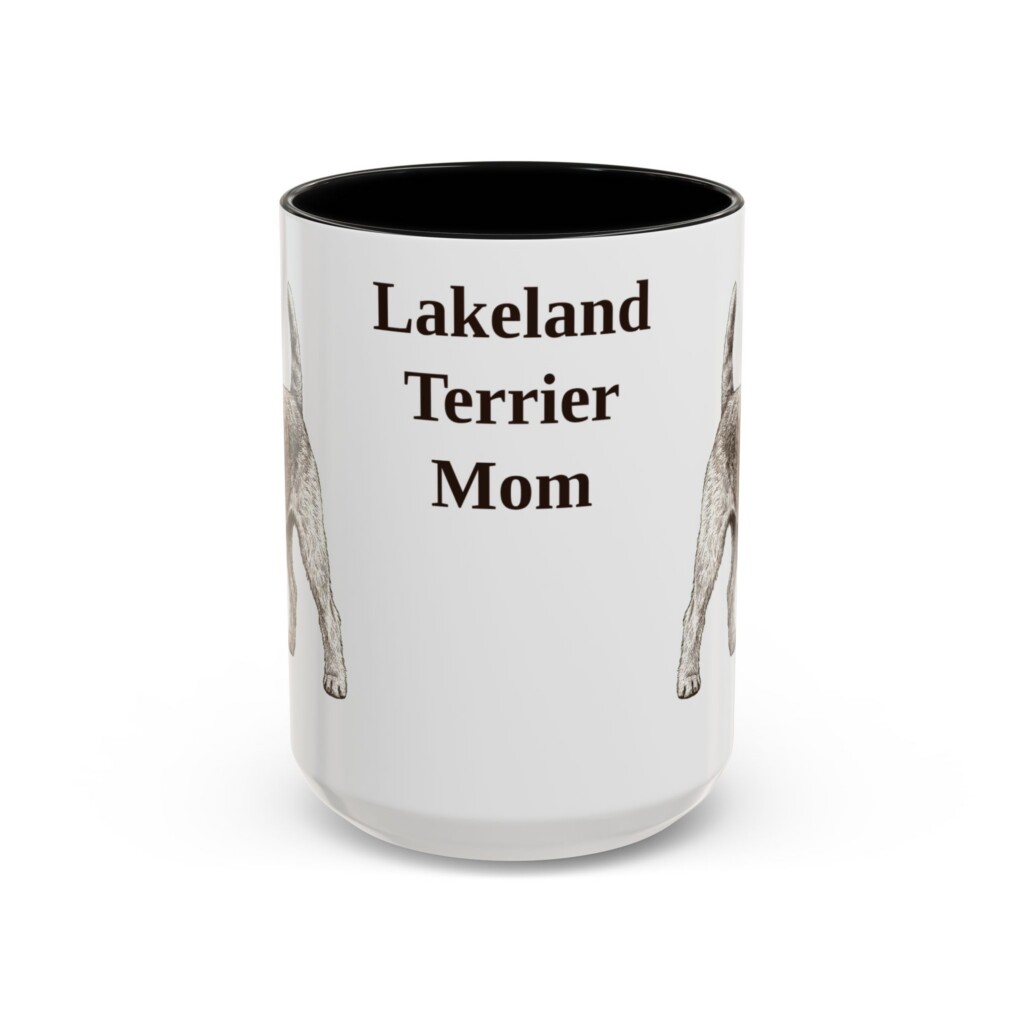 15oz Lakeland Terrier Dog Mom Mug, Vintage Sketch Coffee Mug, Dog Mom Gift