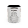 11oz Australian Shepherd Mug, Illustrated Dog Breed Facts Coffee Mug, Vintage Dog Keepsake Gift