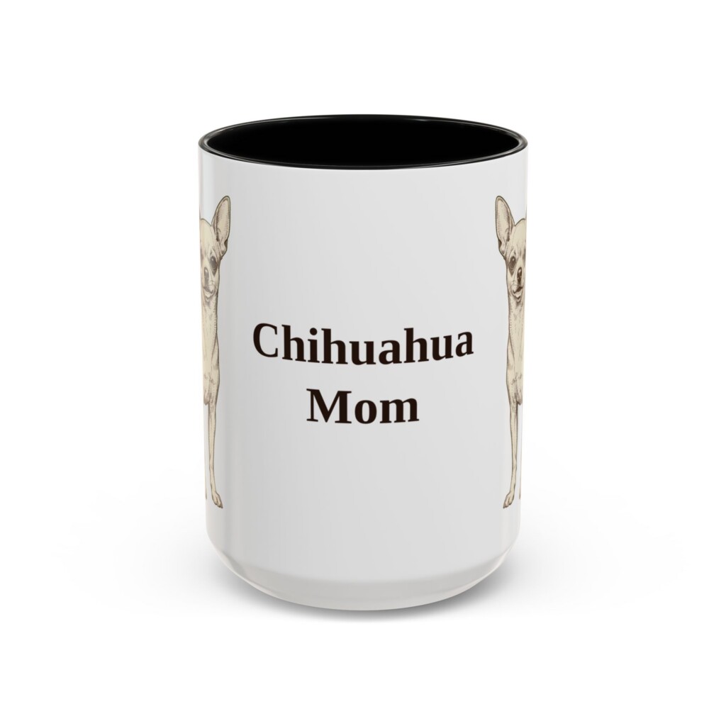 15oz Chihuahua Dog Mom Mug, Vintage Sketch Coffee Mug, Dog Mom Gift