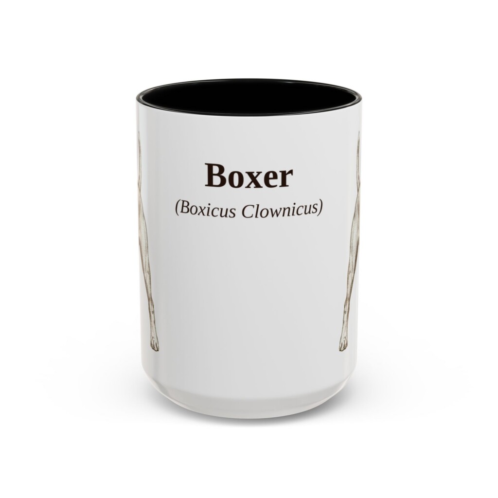 15oz Boxer Latin Mug, Vintage Dog Coffee Mug, Dog Lover Gift