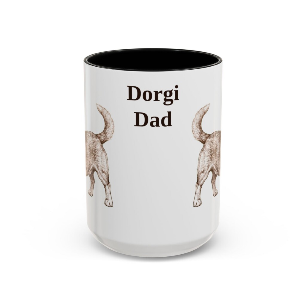 15oz Dorgi Dog Dad Mug, Vintage Sketch Coffee Mug, Dog Dad Gift