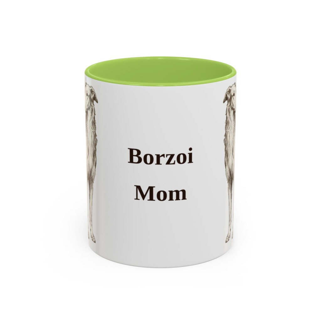 11oz Borzoi Dog Mom Mug, Vintage Sketch Coffee Mug, Dog Mom Gift