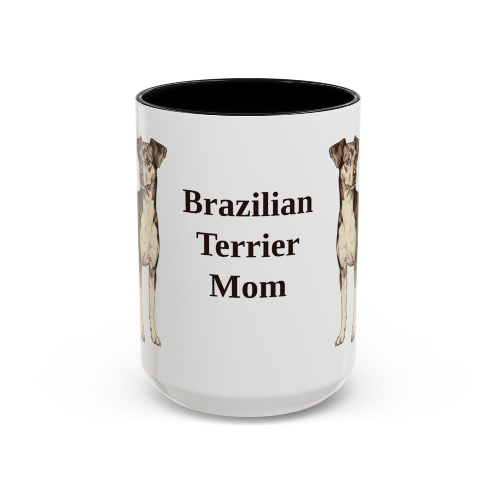 15oz Brazilian Terrier Dog Mom Mug, Vintage Sketch Coffee Mug, Dog Mom Gift