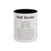 11oz Bull Terrier Mug, Illustrated Dog Breed Facts Coffee Mug, Vintage Dog Keepsake Gift