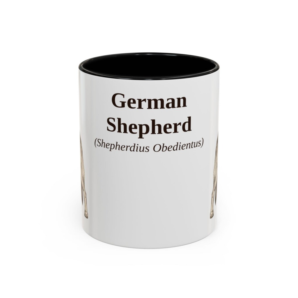11oz German Shepherd Latin Mug, Vintage Dog Coffee Mug, Dog Lover Gift