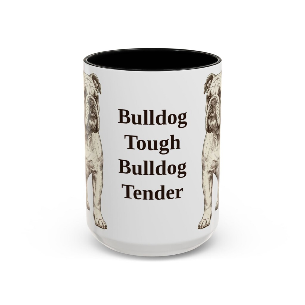 15oz Funny English Bulldog Mug, Vintage Dog Coffee Mug, Dog Lover Gift