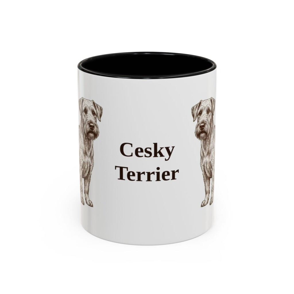 11oz Cesky Terrier Mug, Vintage Dog Portrait Coffee Mug, Dog Lover Gift