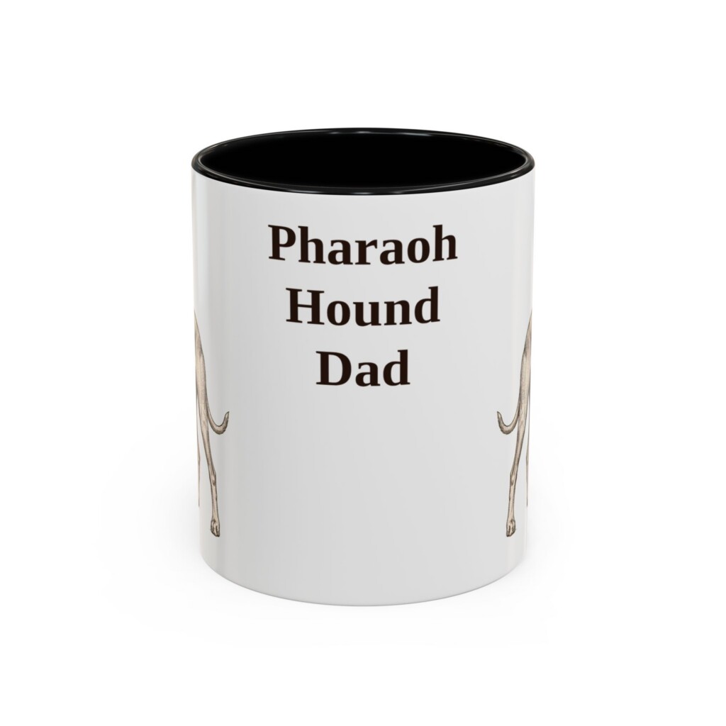 11oz Pharaoh Hound Dog Dad Mug, Vintage Sketch Coffee Mug, Dog Dad Gift