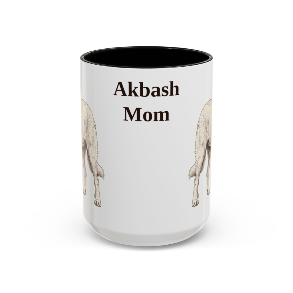 15oz Akbash Dog Mom Mug, Vintage Sketch Coffee Mug, Dog Mom Gift