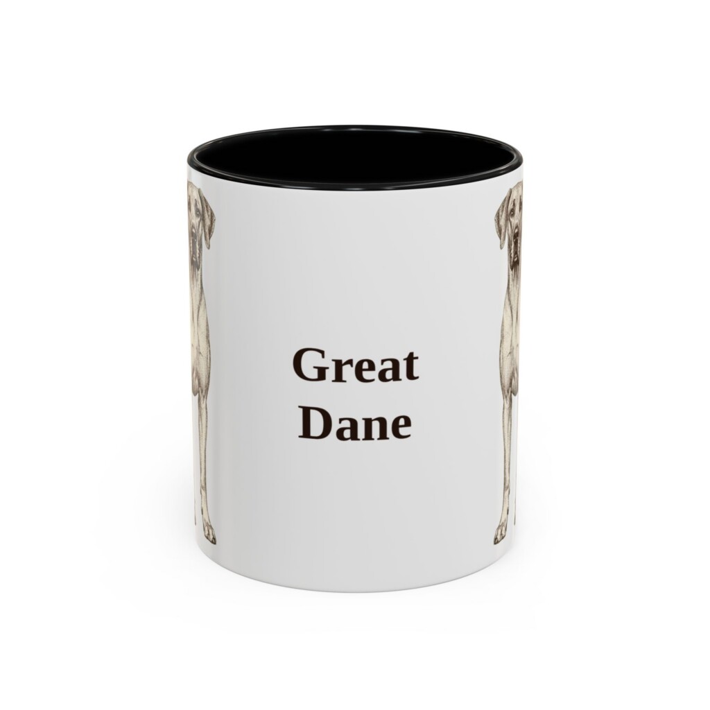 11oz Great Dane Mug, Vintage Dog Portrait Coffee Mug, Dog Lover Gift