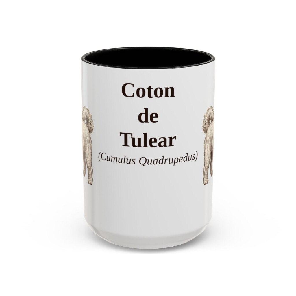 15oz Coton de Tulear Latin Mug, Vintage Dog Coffee Mug, Dog Lover Gift