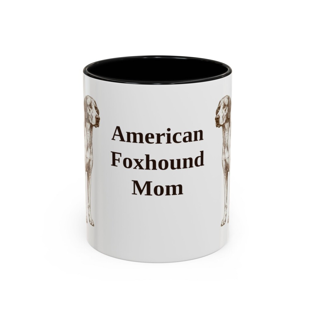 11oz American Foxhound Dog Mom Mug, Vintage Sketch Coffee Mug, Dog Mom Gift
