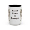 15oz Basset Fauve de Bretagne Mug, Vintage Dog Portrait Coffee Mug, Dog Lover Gift