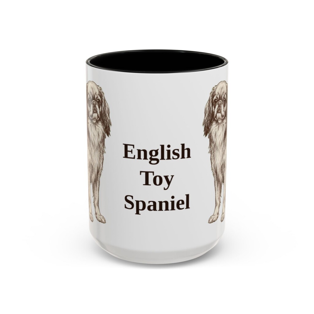 15oz English Toy Spaniel Mug, Vintage Dog Portrait Coffee Mug, Dog Lover Gift