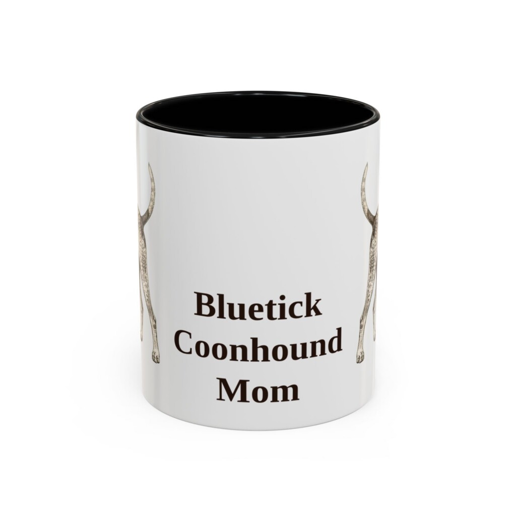 11oz Bluetick Coonhound Dog Mom Mug, Vintage Sketch Coffee Mug, Dog Mom Gift