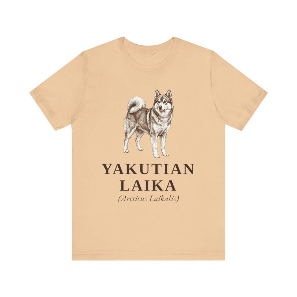 Yakutian Laika Latin Shirt, Vintage Dog Sketch Tee, Dog Latin Gift