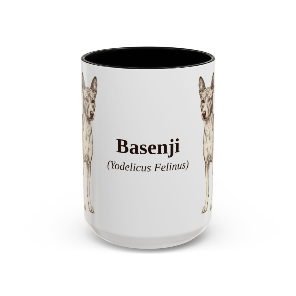 15oz Basenji Latin Mug, Vintage Dog Coffee Mug, Dog Lover Gift