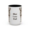 15oz Blue Lacy Dog Dad Mug, Vintage Sketch Coffee Mug, Dog Dad Gift