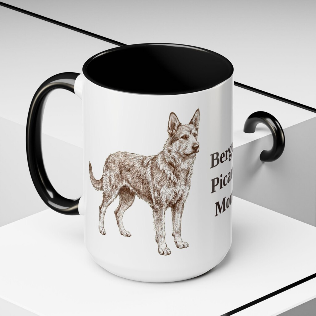 3177500384914036850_2048.jpeg 15oz Berger Picard Dog Mom Mug, Vintage Sketch Coffee Mug, Dog Mom Gift