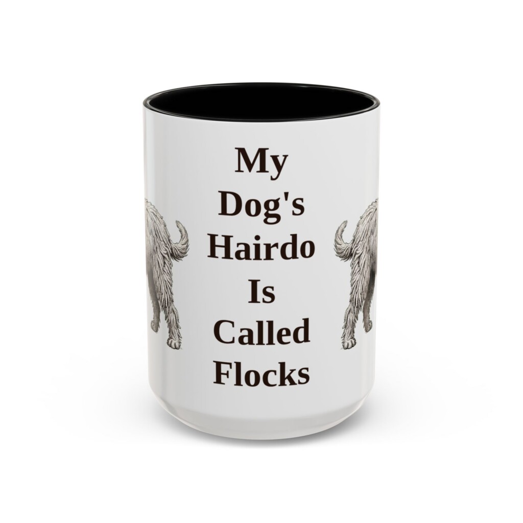 15oz Funny Bergamasco Sheepdog Mug, Vintage Dog Coffee Mug, Dog Lover Gift