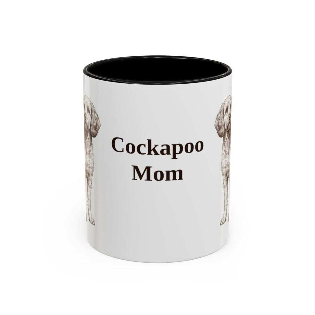 11oz Cockapoo Dog Mom Mug, Vintage Sketch Coffee Mug, Dog Mom Gift