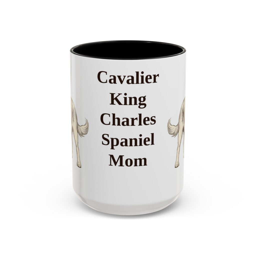15oz Cavalier King Charles Spaniel Dog Mom Mug, Vintage Sketch Coffee Mug, Dog Mom Gift