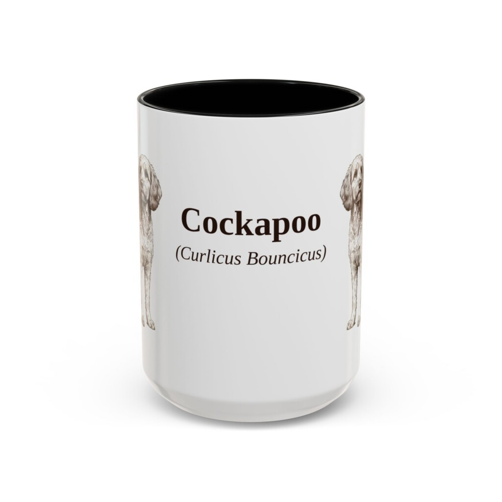 15oz Cockapoo Latin Mug, Vintage Dog Coffee Mug, Dog Lover Gift