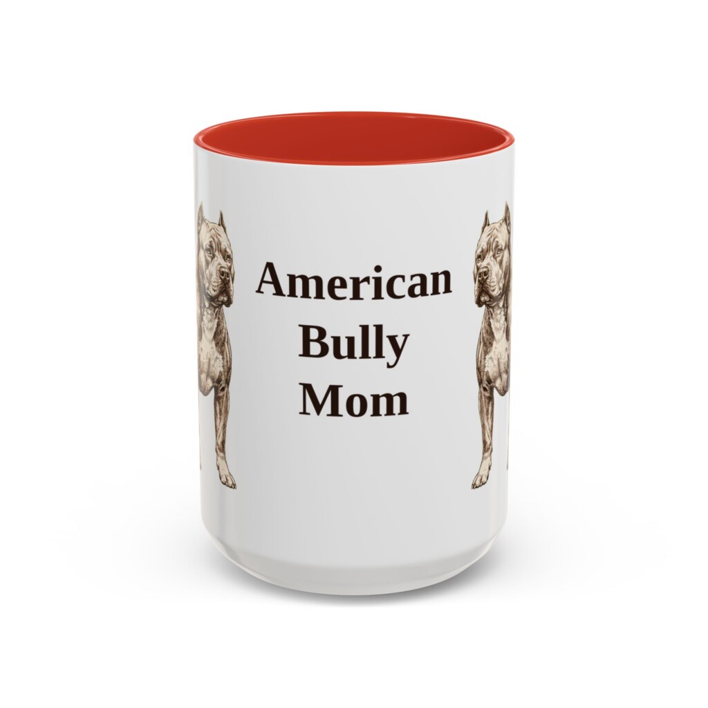 15oz American Bully Dog Mom Mug, Vintage Sketch Coffee Mug, Dog Mom Gift