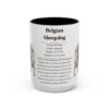 15oz Belgian Sheepdog Mug, Illustrated Dog Breed Facts Coffee Mug, Vintage Dog Keepsake Gift