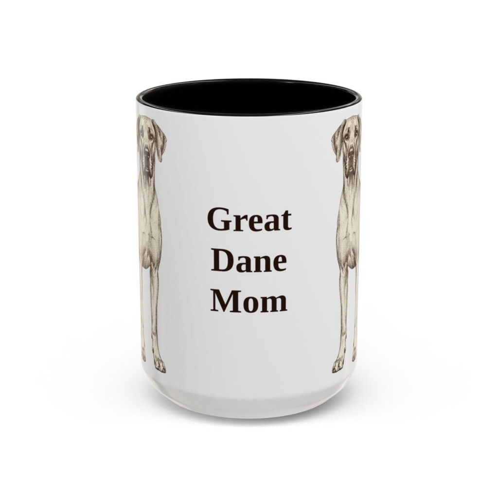 15oz Great Dane Dog Mom Mug, Vintage Sketch Coffee Mug, Dog Mom Gift