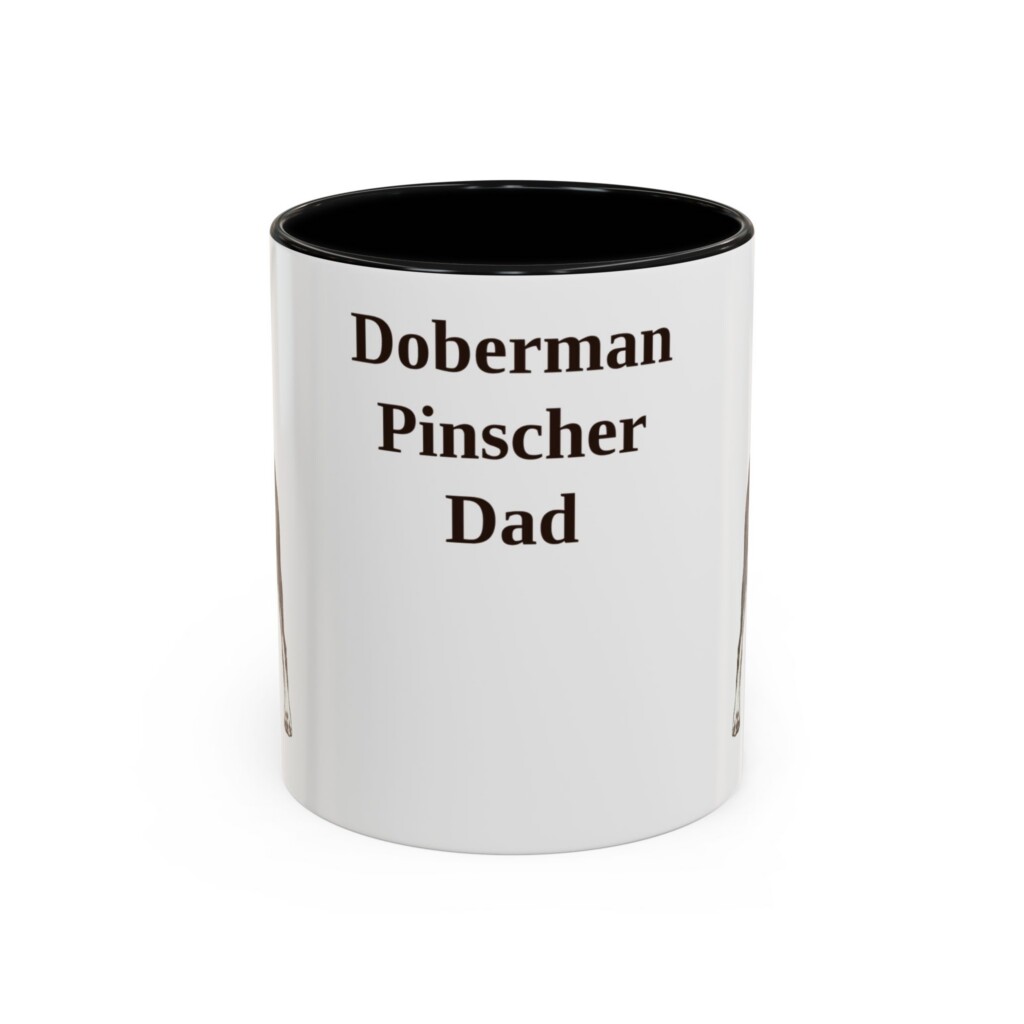 11oz Doberman Pinscher Dog Dad Mug, Vintage Sketch Coffee Mug, Dog Dad Gift