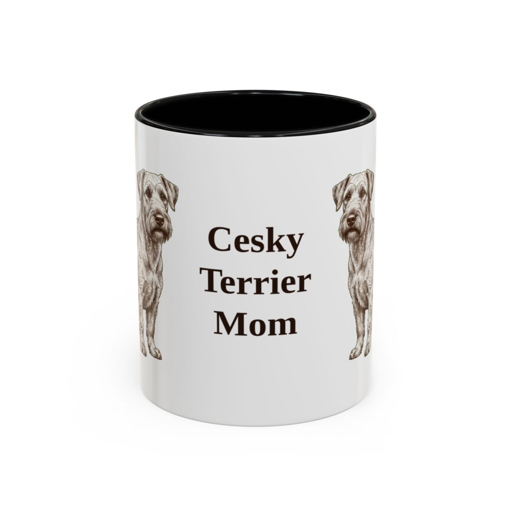 11oz Cesky Terrier Dog Mom Mug, Vintage Sketch Coffee Mug, Dog Mom Gift