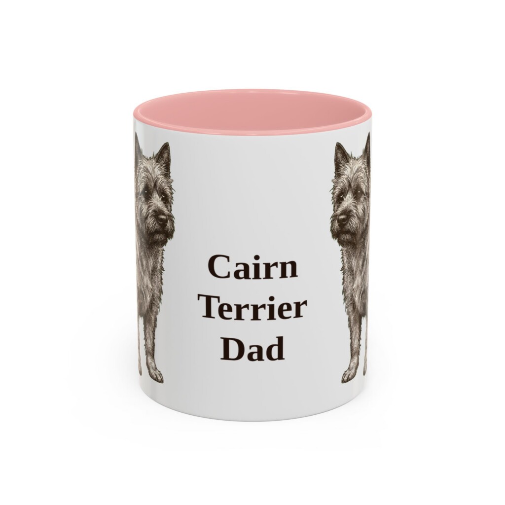 11oz Cairn Terrier Dog Dad Mug, Vintage Sketch Coffee Mug, Dog Dad Gift