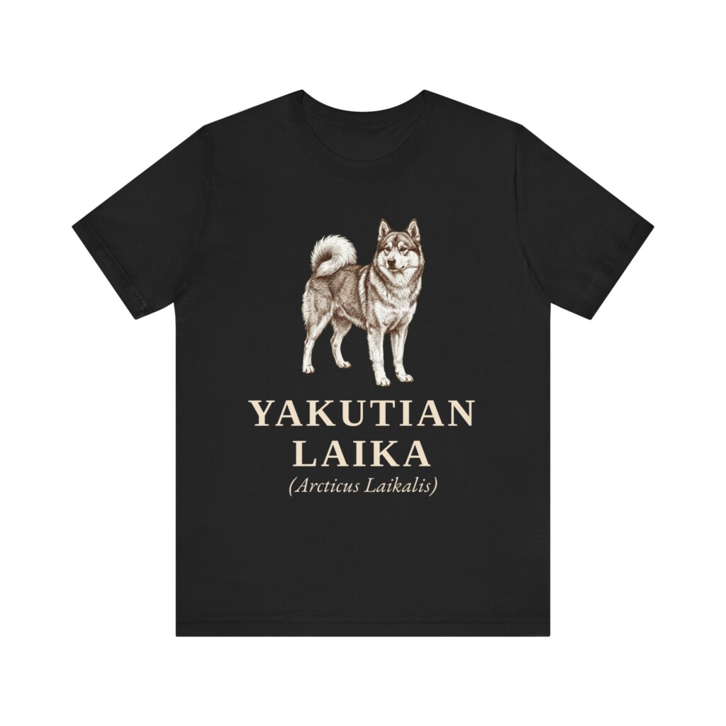 Yakutian Laika Latin Shirt, Vintage Dog Sketch Tee, Dog Latin Gift