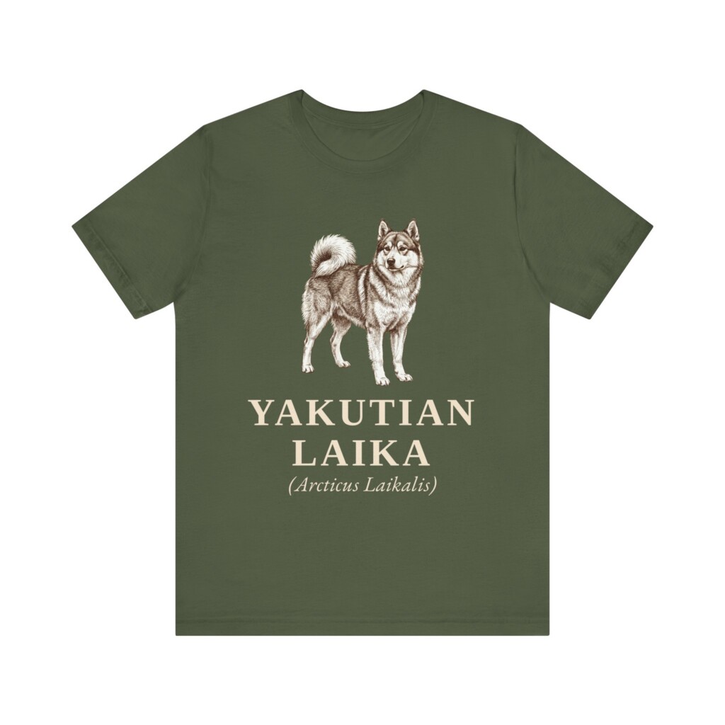 Yakutian Laika Latin Shirt, Vintage Dog Sketch Tee, Dog Latin Gift