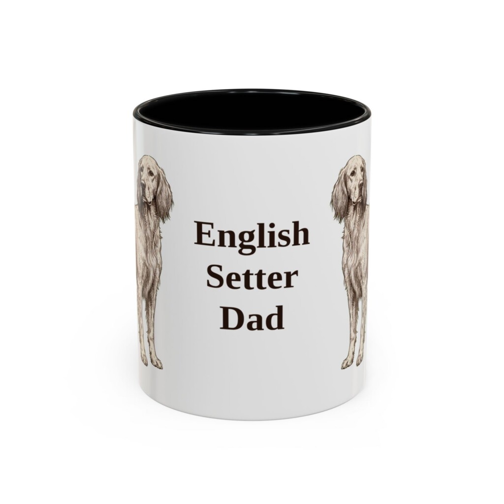 11oz English Setter Dog Dad Mug, Vintage Sketch Coffee Mug, Dog Dad Gift