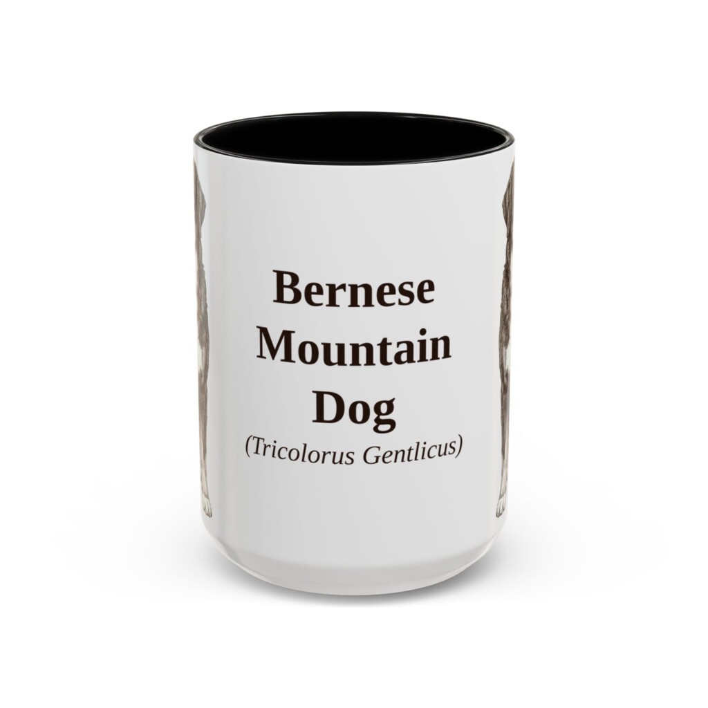 15oz Bernese Mountain Dog Latin Mug, Vintage Dog Coffee Mug, Dog Lover Gift