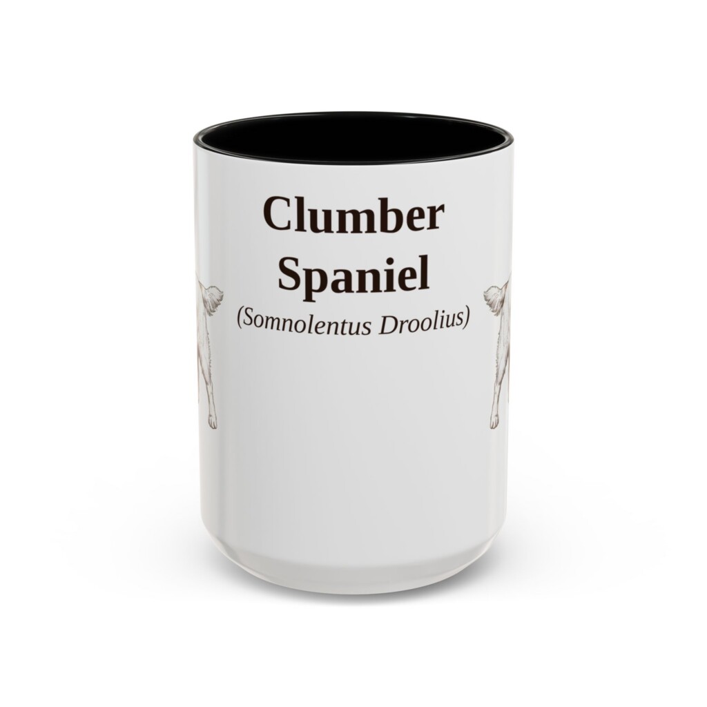 15oz Clumber Spaniel Latin Mug, Vintage Dog Coffee Mug, Dog Lover Gift