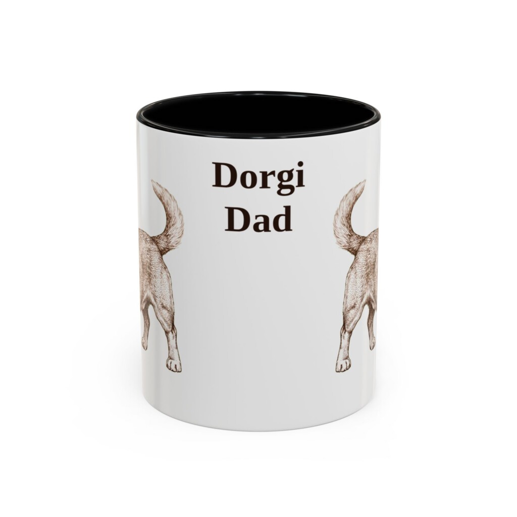 11oz Dorgi Dog Dad Mug, Vintage Sketch Coffee Mug, Dog Dad Gift