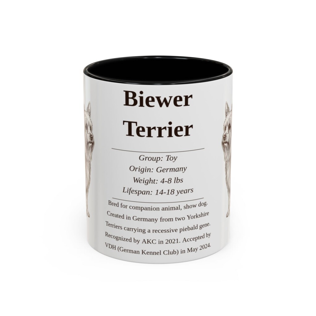 11oz Biewer Terrier Mug, Illustrated Dog Breed Facts Coffee Mug, Vintage Dog Keepsake Gift