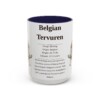 15oz Belgian Tervuren Mug, Illustrated Dog Breed Facts Coffee Mug, Vintage Dog Keepsake Gift
