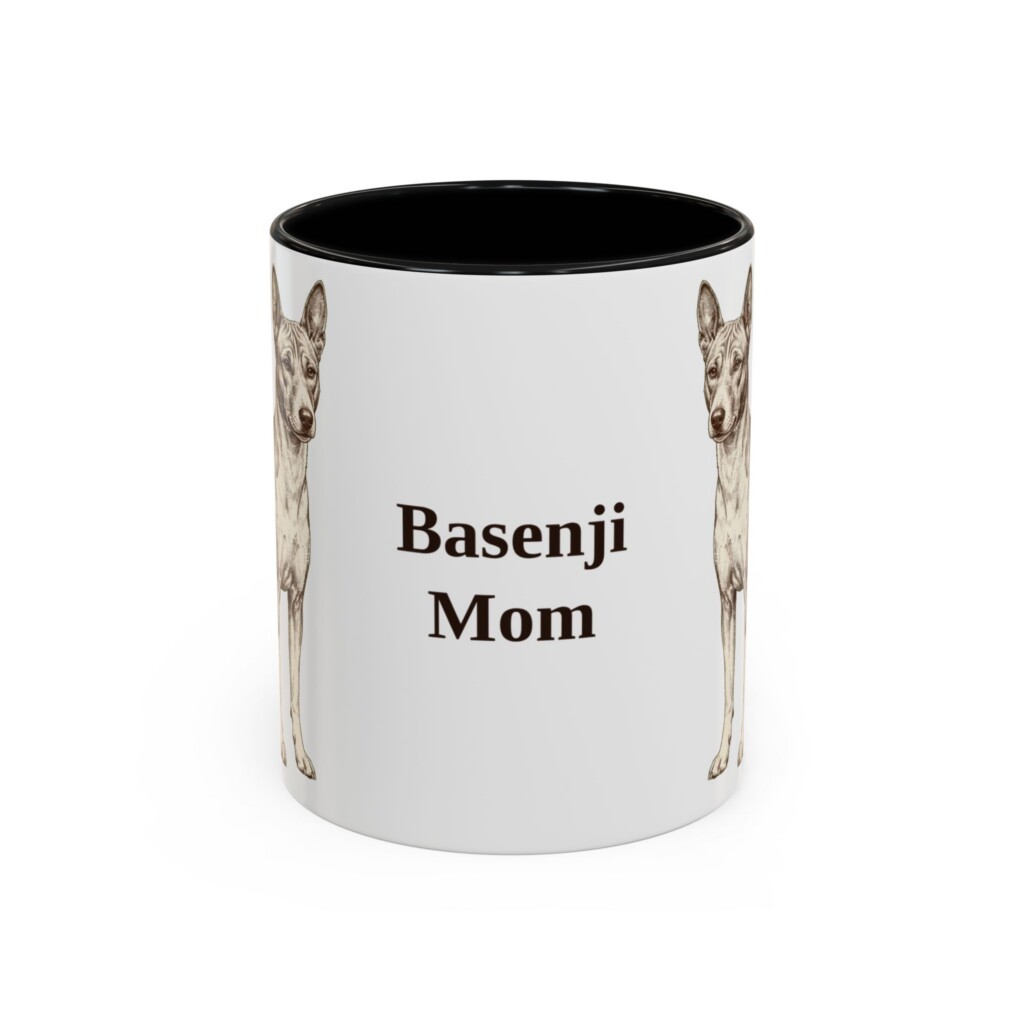 11oz Basenji Dog Mom Mug, Vintage Sketch Coffee Mug, Dog Mom Gift