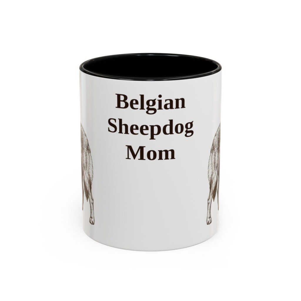 11oz Belgian Sheepdog Dog Mom Mug, Vintage Sketch Coffee Mug, Dog Mom Gift