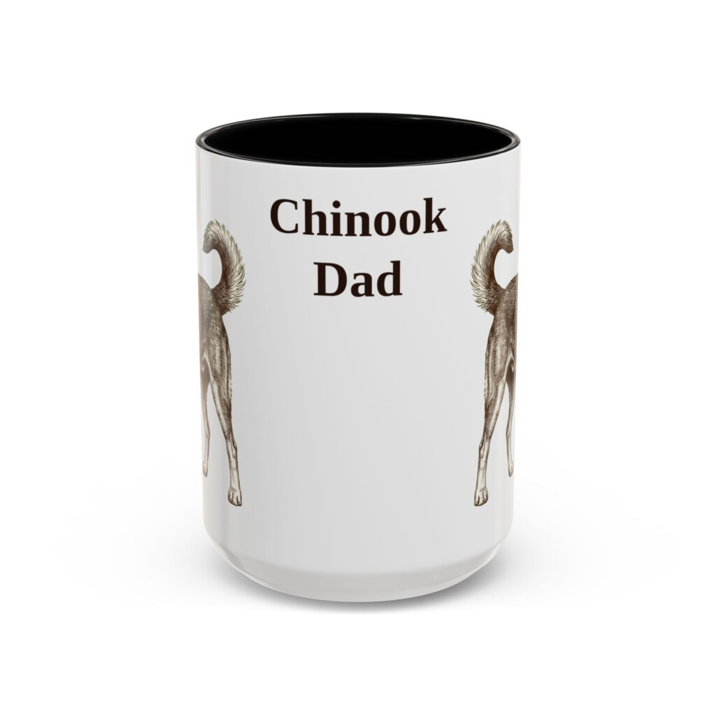 15oz Chinook Dog Dad Mug, Vintage Sketch Coffee Mug, Dog Dad Gift