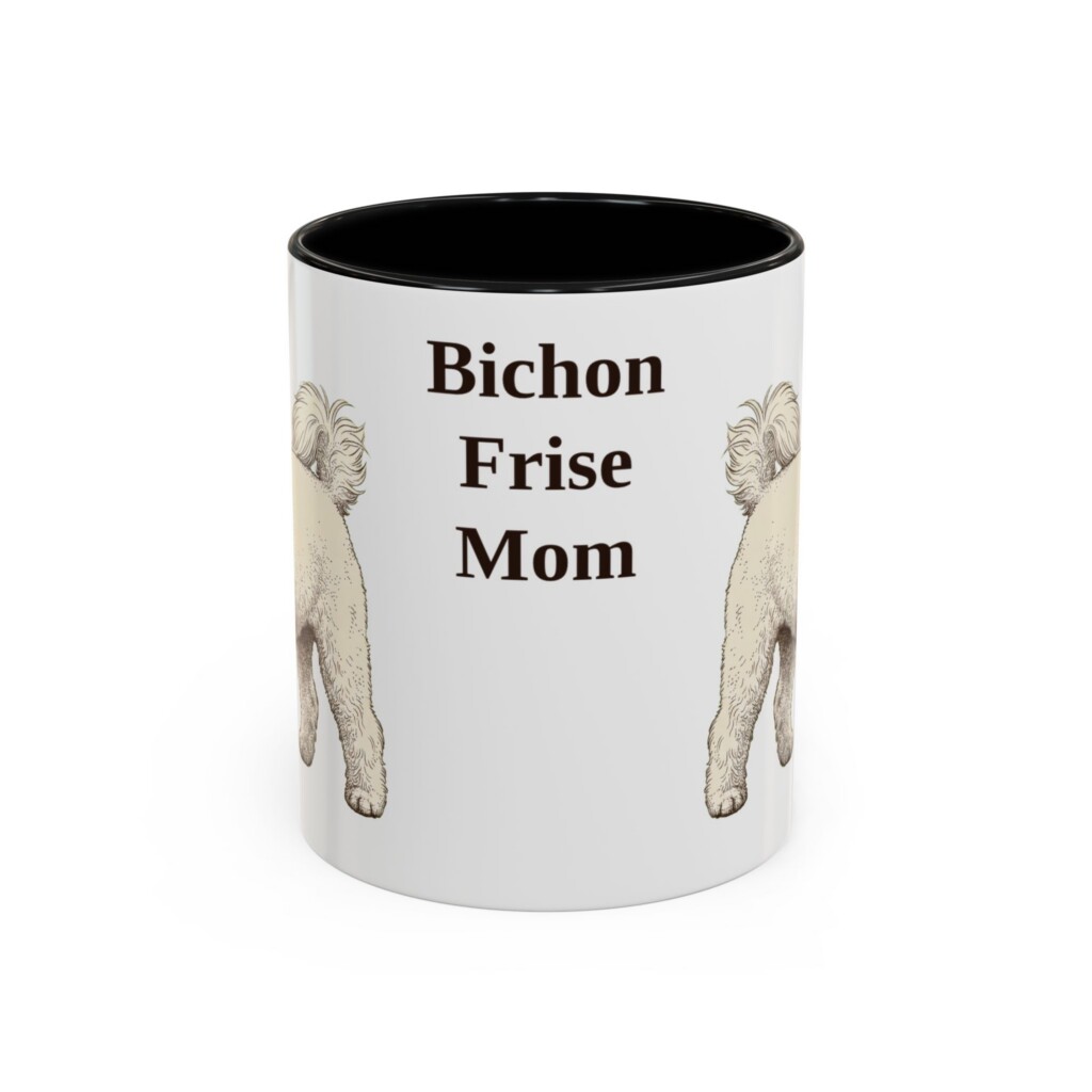 11oz Bichon Frise Dog Mom Mug, Vintage Sketch Coffee Mug, Dog Mom Gift