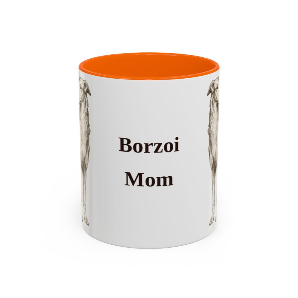 11oz Borzoi Dog Mom Mug, Vintage Sketch Coffee Mug, Dog Mom Gift