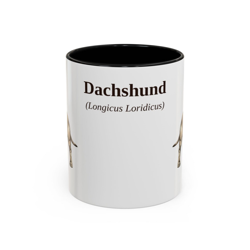 11oz Dachshund Latin Mug, Vintage Dog Coffee Mug, Dog Lover Gift