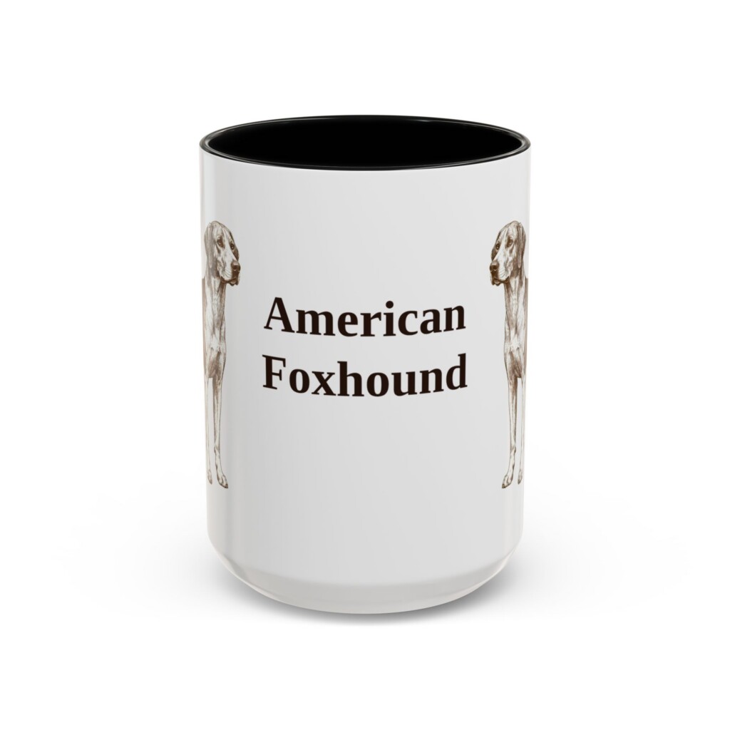 15oz American Foxhound Mug, Vintage Dog Portrait Coffee Mug, Dog Lover Gift