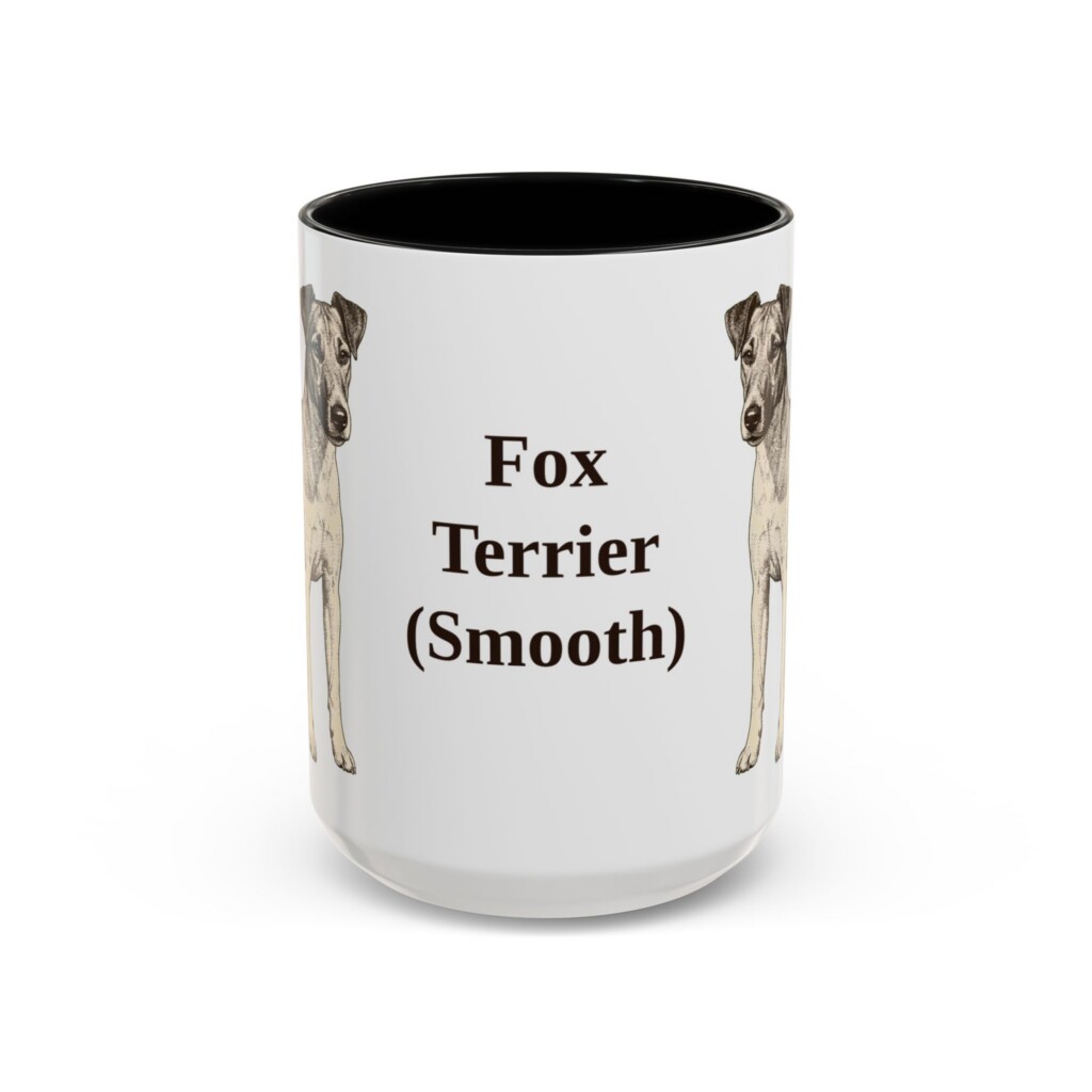 15oz Fox Terrier (Smooth) Mug, Vintage Dog Portrait Coffee Mug, Dog Lover Gift